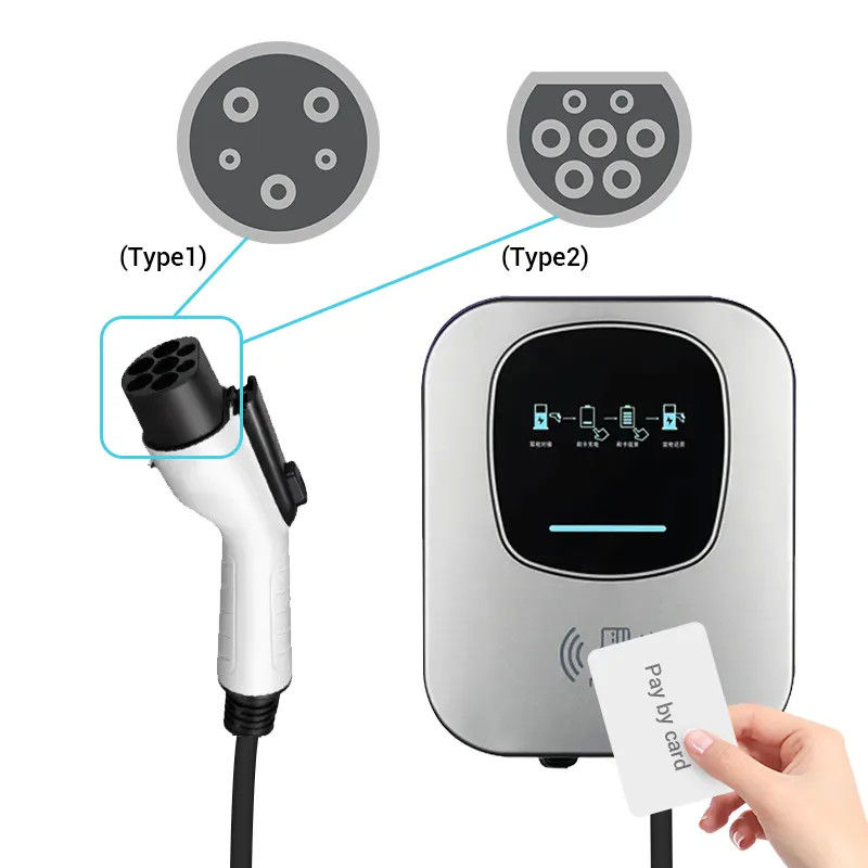 Tesla 7 Kilowatt Carte di scambio 220v Tipo 1 caricabatterie EV con schermo a LED