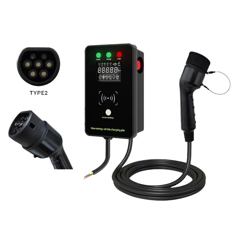 AC 220V Swiping Card 5 marce Stazione di ricarica per veicoli elettrici montata a parete con schermo LED