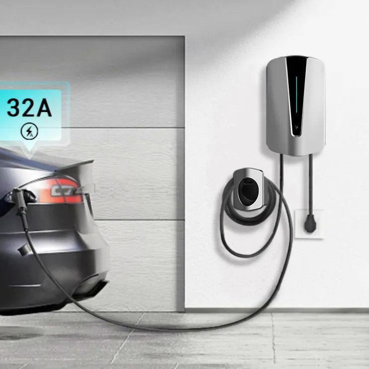 App Control Swipe Card 32A 48A PC a prova di fuoco per la casa Smart Wall EV Charger Standard americano
