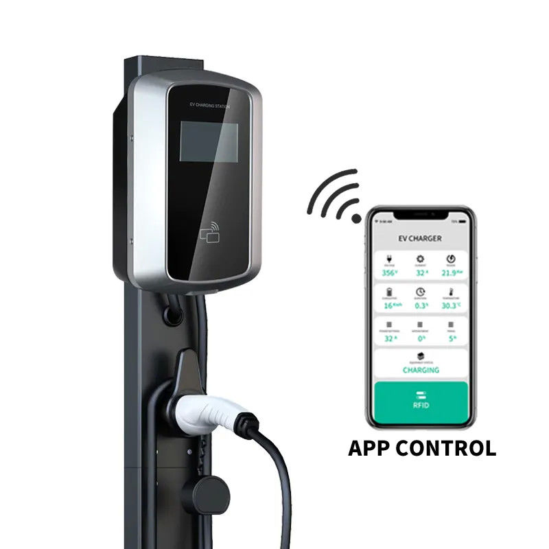 Caricatore fissato al muro 16A 380V dell'automobile di CA della stazione di carico di WiFi Bluetooth EV della carta di RFID