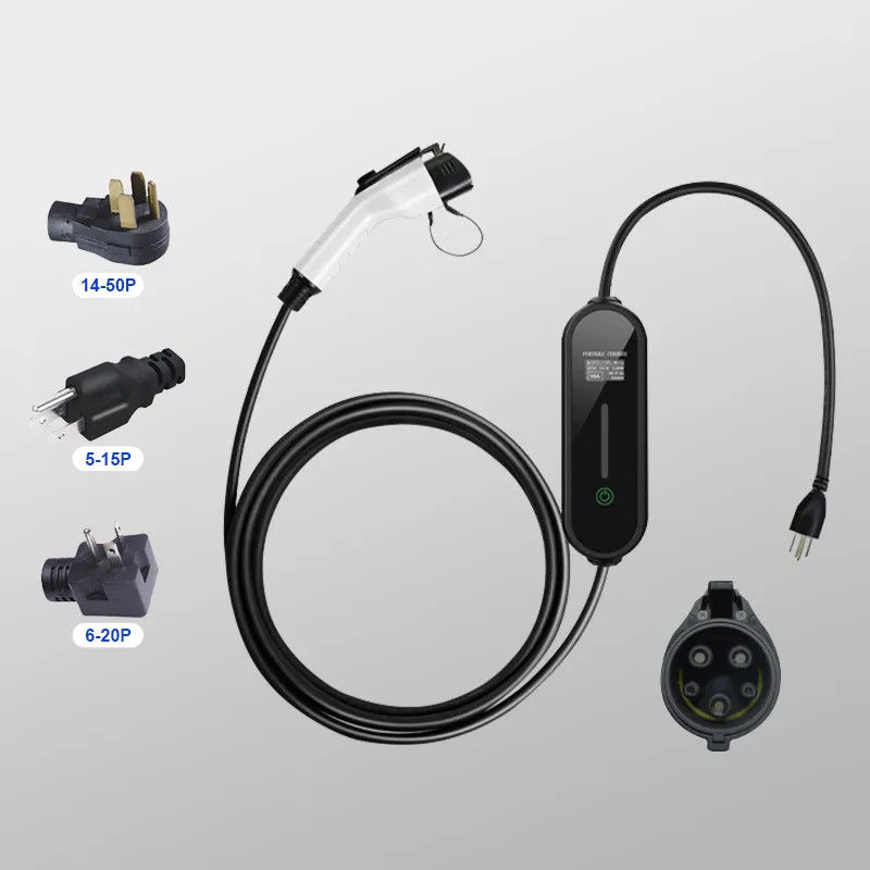 Conchiglia impermeabile 5 metri Cavo 16A Indicatore LED AC Caricabatterie veloci per veicoli elettrici