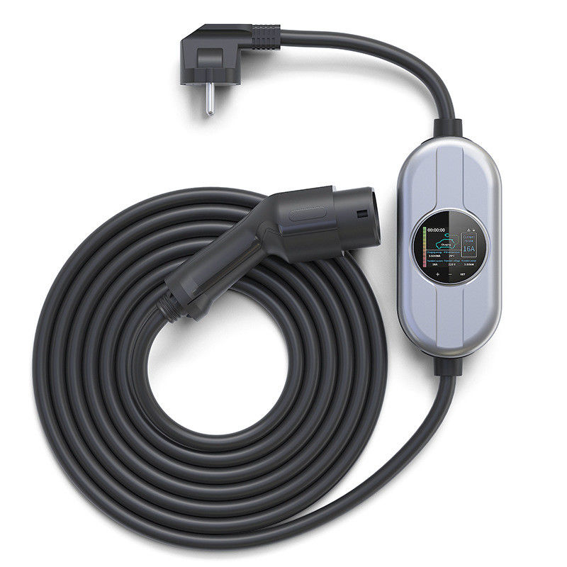 16A 32A 2,5 misura il FCC in pollici portatile di tipo 1 del caricatore della stazione di carico EV dello schermo LCD EV