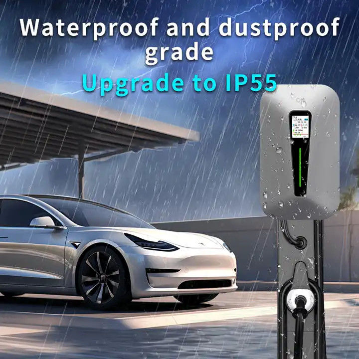 Tipo 1 e Tipo 2 RFID LCD Screen Wall EV Charger per tutte le auto elettriche