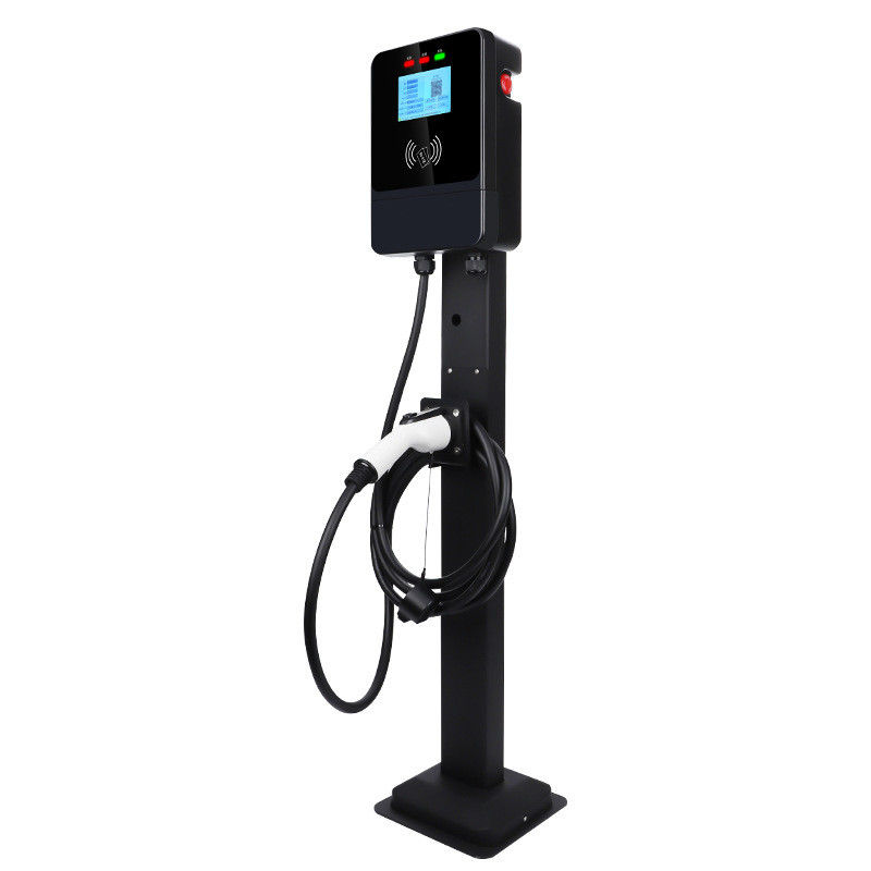 GBT 7kw Single Gun 4,3-Inch Screen 220V Wall EV Charger con pulsante di emergenza